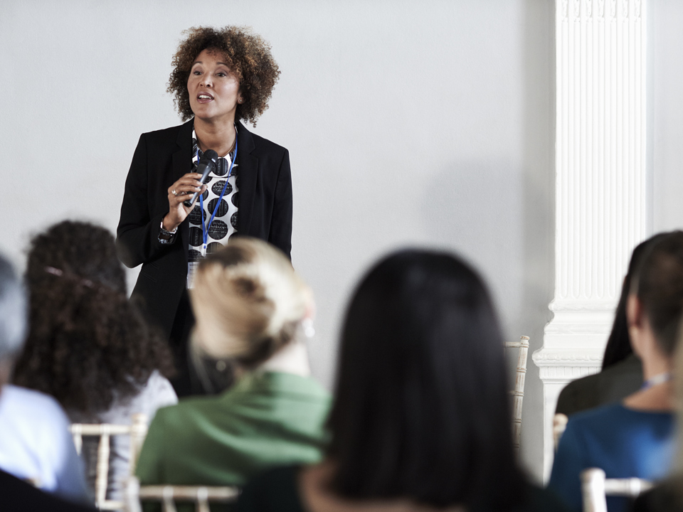 Woman presenting