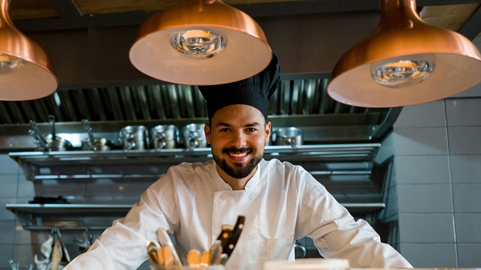 Chef in restaurant kitchen
